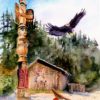 Original Alaskan Watercolors [totempole]