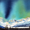 Alaskan Northern Lights done in watercolors