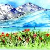 GLACIER WITH FLOWERS